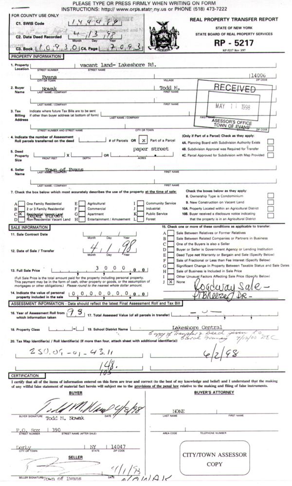 Deed To Todd Nowak